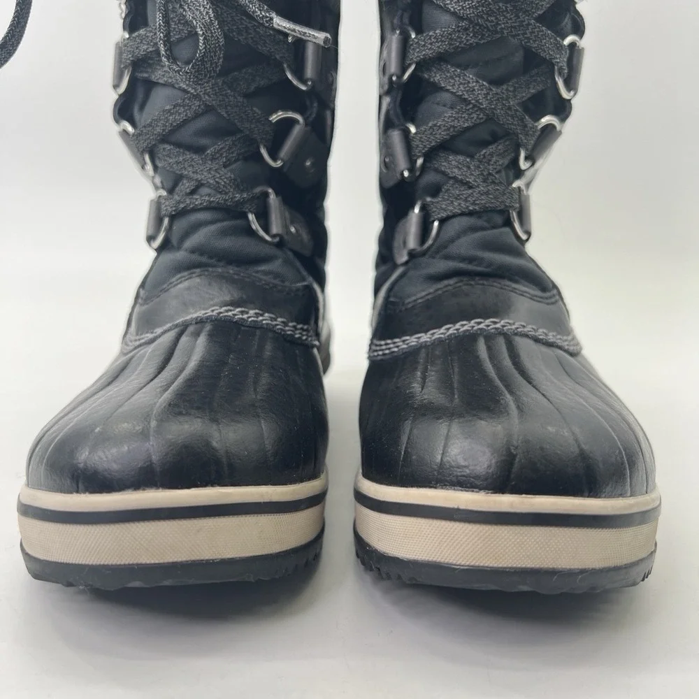 Sorel Big Girls Youth Boots Size 4 Tofino Tall Snow Waterproof Faux Fur Black